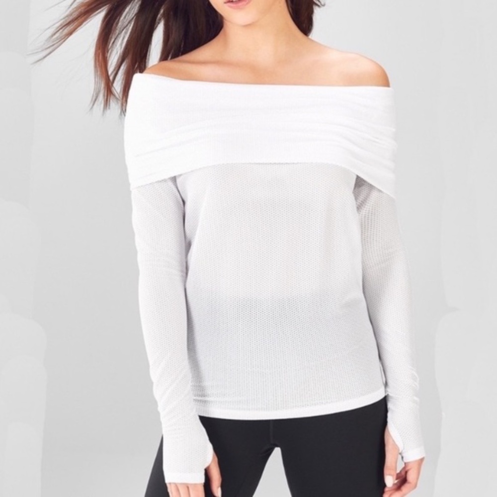 NWD Demi Lovato Fabletics Annabelle Long Sleeve Mesh Top Sz. L
